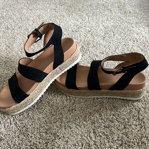 Target, Universal Thread, Black Sandal Heels, Size 7 1/2